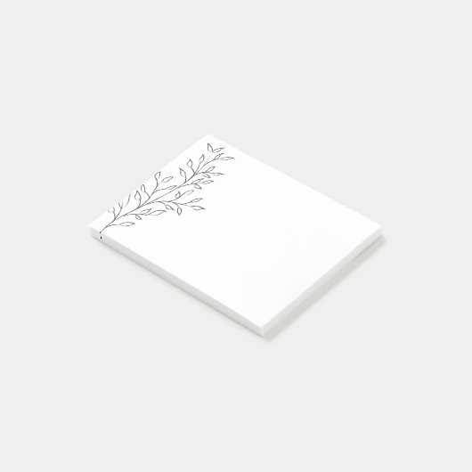 Minimalistisches Sketch Leaf Post-it Klebezettel (angewinkelt)