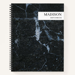 Minimalistisches Sketchbook mit moderner schwarzer Notizblock