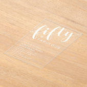 Minimalistisches Skript 50. Geburtstag Acryleinladungen (Ablage )