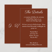 Minimalistisches Skript Amber Rust Red Details Car Begleitkarte (Vorne/Hinten)