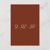 Minimalistisches Skript Amber Rust Red Details Car Begleitkarte (Rückseite)