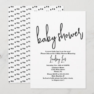 Minimalistisches Skript-Baby-Shower-Streusel Schwa Einladung