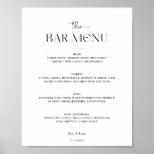 Minimalistisches Skript-Bar-Menü-Cheers beim Hochz Poster (Vorne)