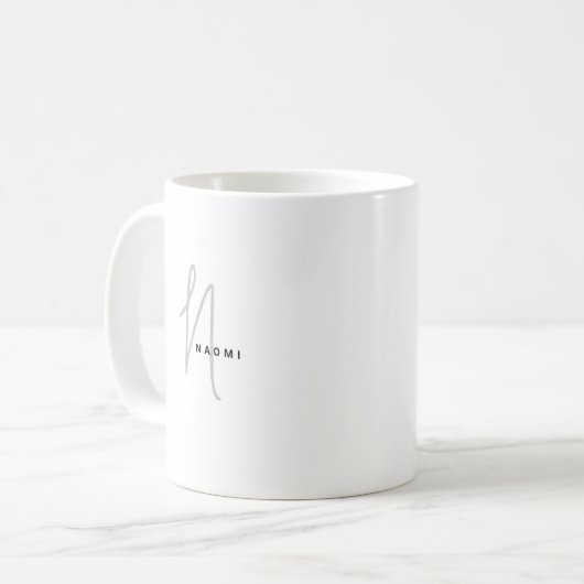 Minimalistisches Skript | Benutzerdefiniert Monogr Kaffeetasse (Vorderseite Links)
