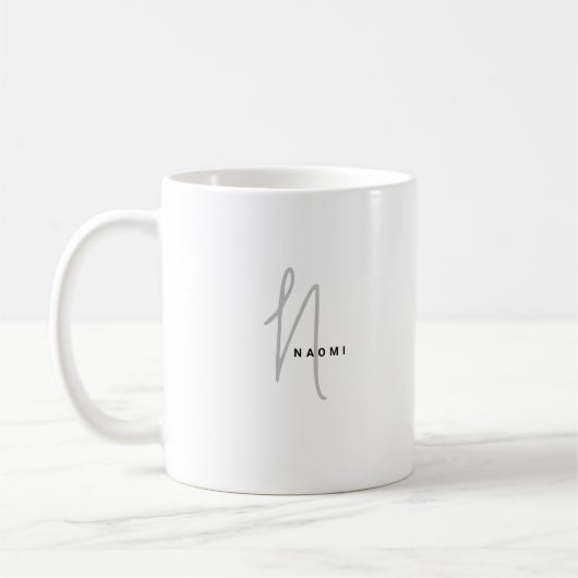 Minimalistisches Skript | Benutzerdefiniert Monogr Kaffeetasse (Links)