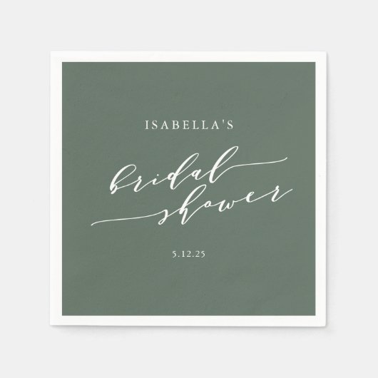 Minimalistisches Skript Benutzerdefiniertes Brautp Serviette (Vorderseite)