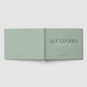 Minimalistisches Skript Boho Sage Green Custom Bus Gästebuch (Voll)