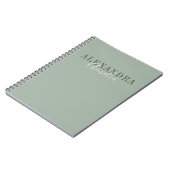 Minimalistisches Skript Boho Sage Green Custom Bus Notizblock (Linke Seite)