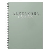 Minimalistisches Skript Boho Sage Green Custom Bus Notizblock (Vorderseite)