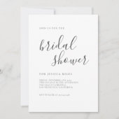 Minimalistisches Skript-Brautparty Einladung (Vorderseite)