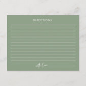 Minimalistisches Skript-Brautparty-Rezept-Karte Begleitkarte (Rückseite)