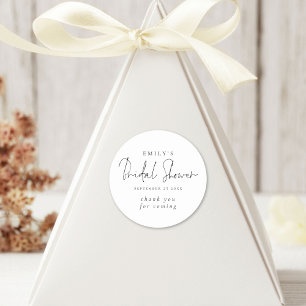 Minimalistisches Skript Bridal Shower Danke Runder Aufkleber