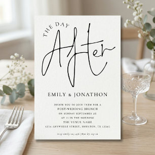 Minimalistisches Skript  Der Tag nach der Hochzeit Einladung