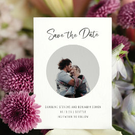 Minimalistisches Skript Drei Foto Doppelseitig Sti Save The Date