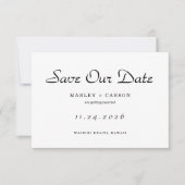 Minimalistisches Skript Einfache Hochzeit Save The Date (Vorderseite)