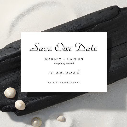 Minimalistisches Skript Einfache Hochzeit Save The Date