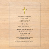 Minimalistisches Skript erste heilige Kommunion-Ei Acryleinladungen (Vorderseite)