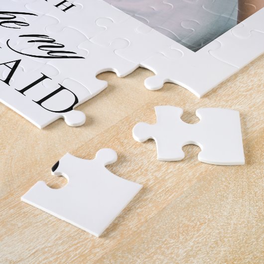 Minimalistisches Skript Foto Bridesmaid Vorschlag Puzzle (Seite)
