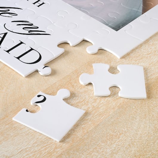 Minimalistisches Skript Foto Bridesmaid Vorschlag Puzzle (Seite)