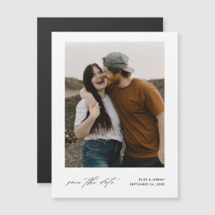 Minimalistisches Skript-Foto Hochzeit speichern Si Magneteinladung