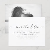 Minimalistisches Skript-Foto Hochzeitdatum (Vorne/Hinten)