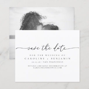 Minimalistisches Skript-Foto Hochzeitdatum