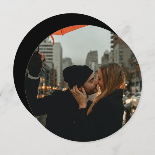 Minimalistisches Skript Foto rund um Hochzeit Einl Einladung (Vorne/Hinten)