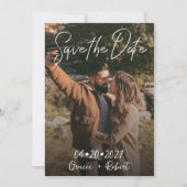 Minimalistisches Skript-Foto Save The Date (Vorderseite)