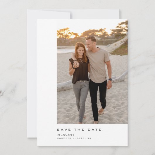 Minimalistisches Skript-Foto Save The Date (Vorderseite)