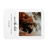 Minimalistisches Skript-Foto Save the Date Magnet (Horizontal)