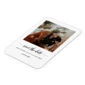 Minimalistisches Skript-Foto Save the Date Magnet (Linke Seite)
