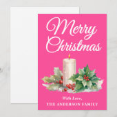 Minimalistisches Skript Frohe Weihnachten Heiße Ro (Vorne/Hinten)