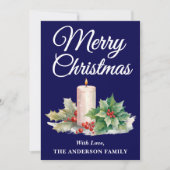 Minimalistisches Skript Frohe Weihnachten Navy Blu (Vorderseite)