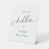 Minimalistisches Skript für das Kiddos Hochzeitsze Sockelschild (Vorderseite)