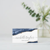 Minimalistisches Skript für die moderne Marine Visitenkarte (Stehend Vorderseite)