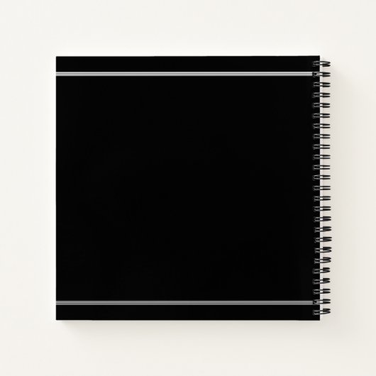 Minimalistisches Skript für schwarzen Silbernamen Notizblock (Rückseite)