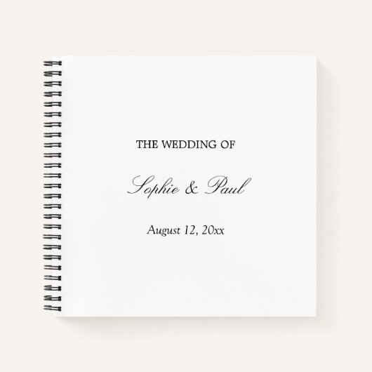 Minimalistisches Skript-Gästebuch Notizblock (Vorderseite)