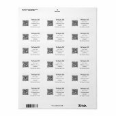 Minimalistisches Skript Geschäft QR-Code Weiße Adr Adressaufkleber (Vorne)