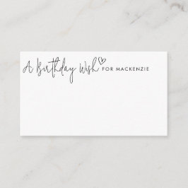 Minimalistisches Skript & Herz Birthday Wish Jar C Begleitkarte