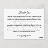 Minimalistisches Skript Hochzeit danke Fotokarte Postkarte (Rückseite)