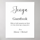 Minimalistisches Skript Hochzeit Jenga Gästebuch (Vorne)