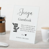 Minimalistisches Skript Hochzeit Jenga Gästebuch Sockelschild (In SItu)