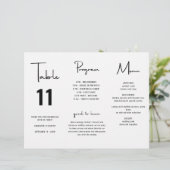 Minimalistisches Skript-Hochzeitmenü (Stehend Vorderseite)