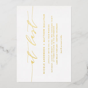 Minimalistisches Skript Hochzeitseinladung 'Endlic Folieneinladung