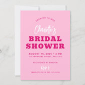 Minimalistisches Skript in Pink, Modernes Brautpar Einladung (Vorderseite)