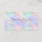 Minimalistisches Skript Iridescent Opal Stilistisc Visitenkarte (Rückseite)