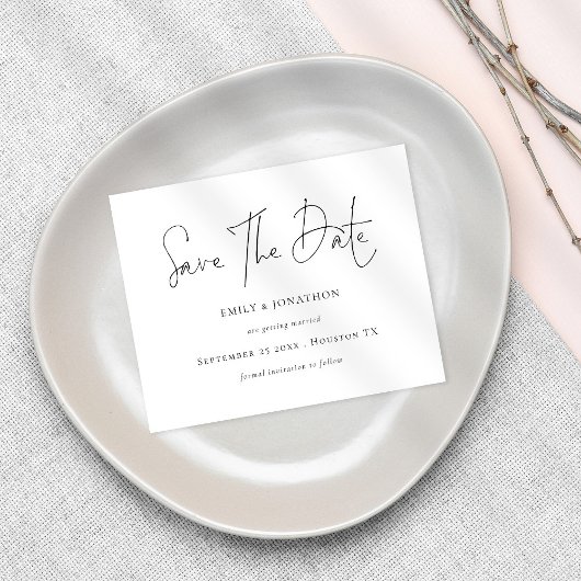 Minimalistisches Skript - Jede Farbe Save the Date