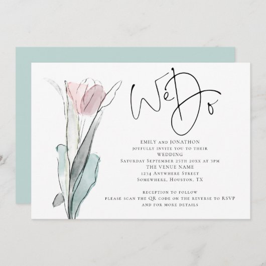 Minimalistisches Skript machen wir Foto QR Code We Einladung (Vorne/Hinten)