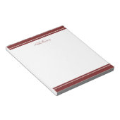 Minimalistisches Skript-Maroon-Zwei-Grenzen-Monogr Notizblock (angewinkelt)