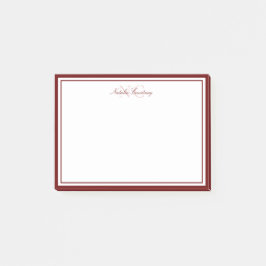 Minimalistisches Skript-Maroon-Zwei-Grenzen-Monogr Post-it Klebezettel